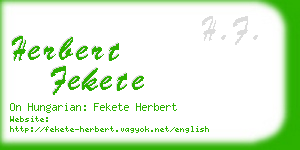 herbert fekete business card